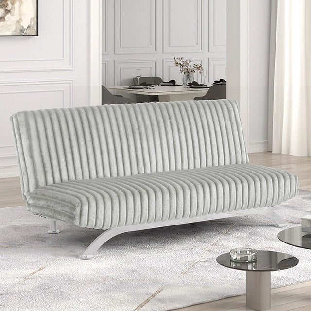 Villeneuve Futon Sofa Bed Black, Pink, & Grey