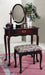 CHERRY OVAL VANITY TABLE & STOOL image