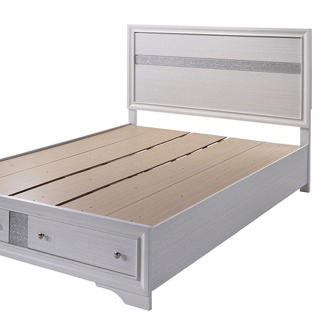 CHRISSY E.King, Full, & Queen Bed White, Grey, & Black