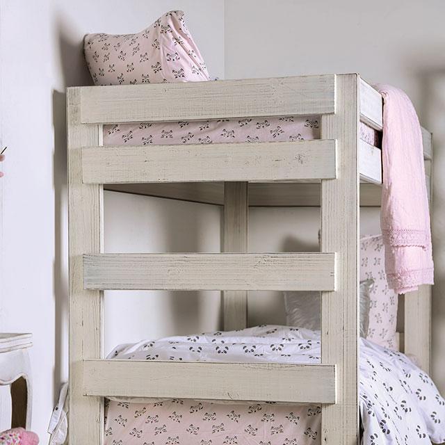 Arlette Twin/Twin Bunk Bed Brown, Black, Gray, & White
