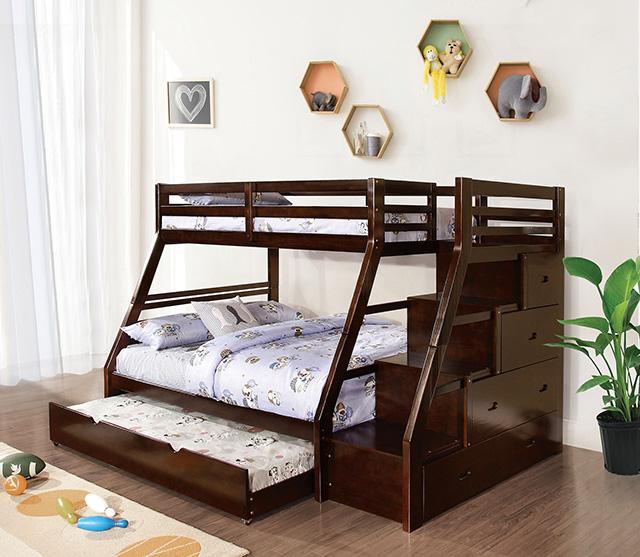 Ellington Twin/Full Bunk Bed White & Espresso