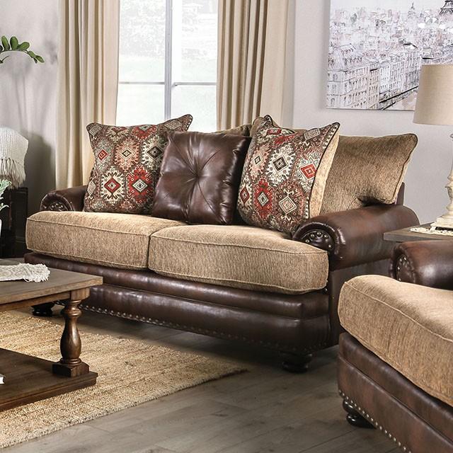 Fletcher Brown/Tan Love Seat - Las Palmas Furniture (Salinas,CA)
