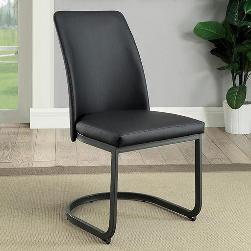 Saskia Dark Gray/Black Side Chair (2/CTN) - Las Palmas Furniture (Salinas,CA)