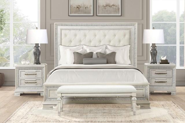 Stella Mia 4 Pc 5 Pc Queen Bedroom Set White - Las Palmas Furniture (Salinas,CA)