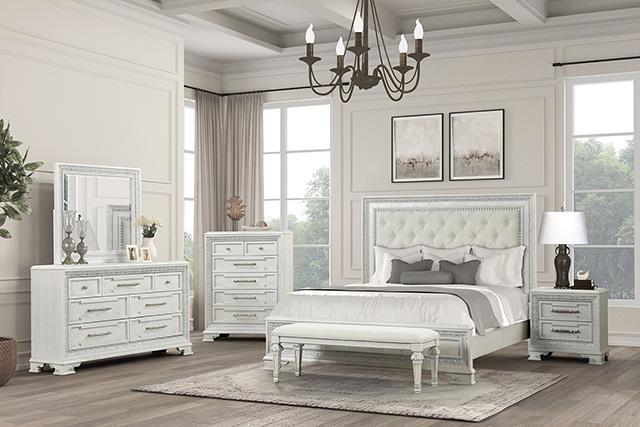Stella Mia 4 Pc 5 Pc Queen Bedroom Set White - Las Palmas Furniture (Salinas,CA)