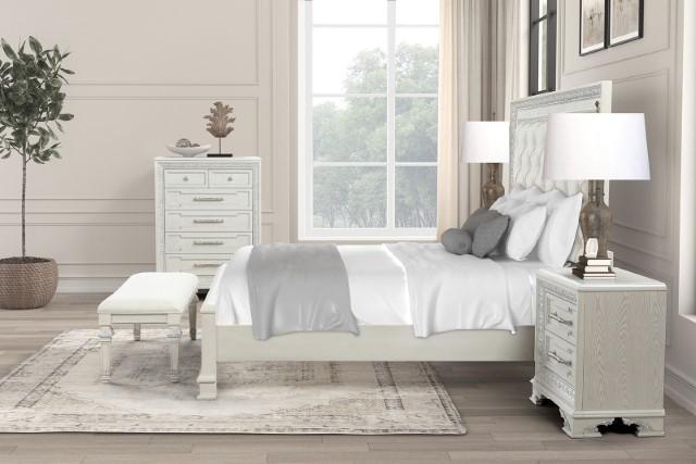 Stella Mia 4 Pc 5 Pc Queen Bedroom Set White - Las Palmas Furniture (Salinas,CA)