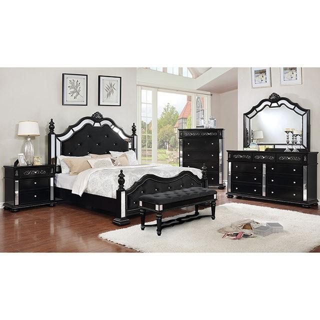 Azha Black Queen Bed