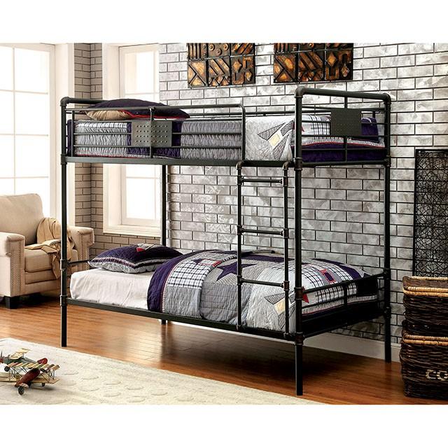 OLGA Antique Black Metal Twin/Twin Bunk Bed image