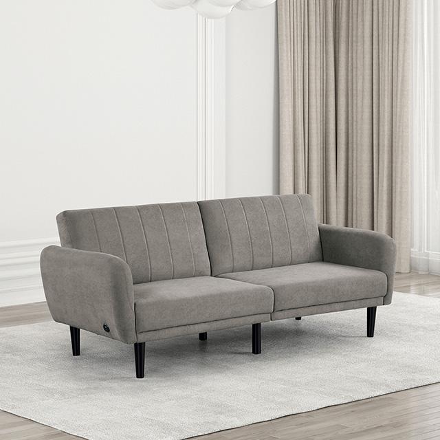 Aristide Futon Sofa Grey & Brown