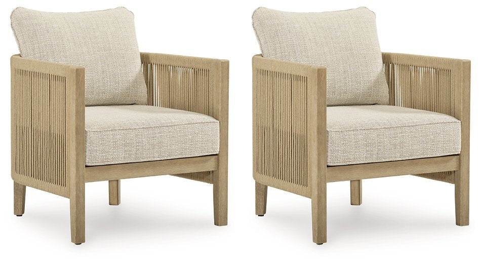 Spooners Cove Outdoor Lounge Chair with Cushion (Set of 2) - Las Palmas Furniture (Salinas,CA)
