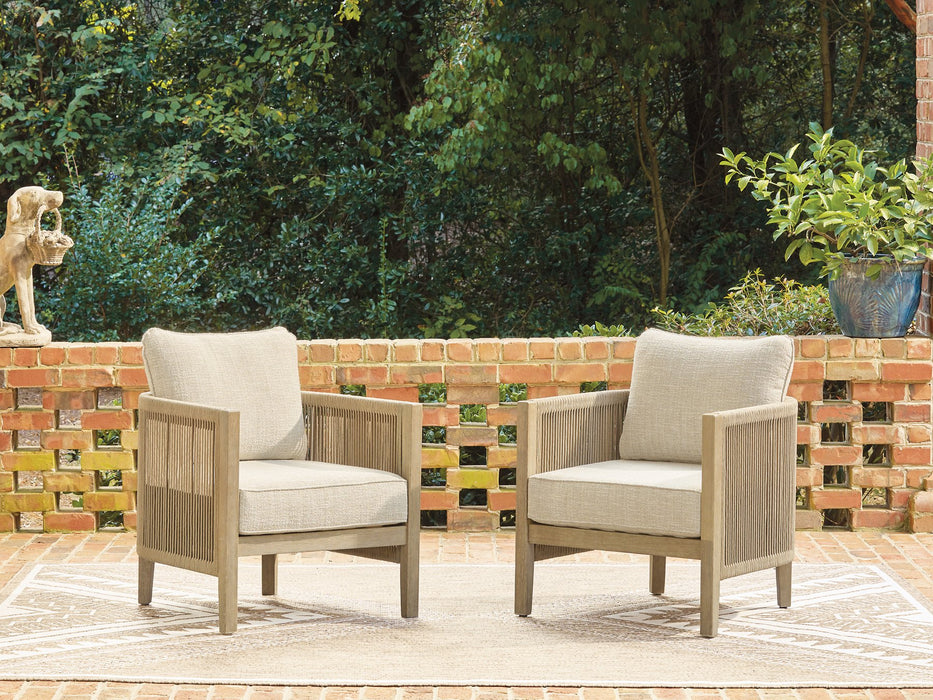 Spooners Cove Outdoor Lounge Chair with Cushion (Set of 2) - Las Palmas Furniture (Salinas,CA)