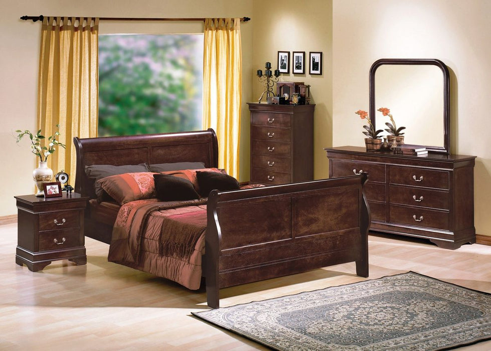 Crown Mark Furniture Louis Philip Dresser Mirror in Dark Cherry
