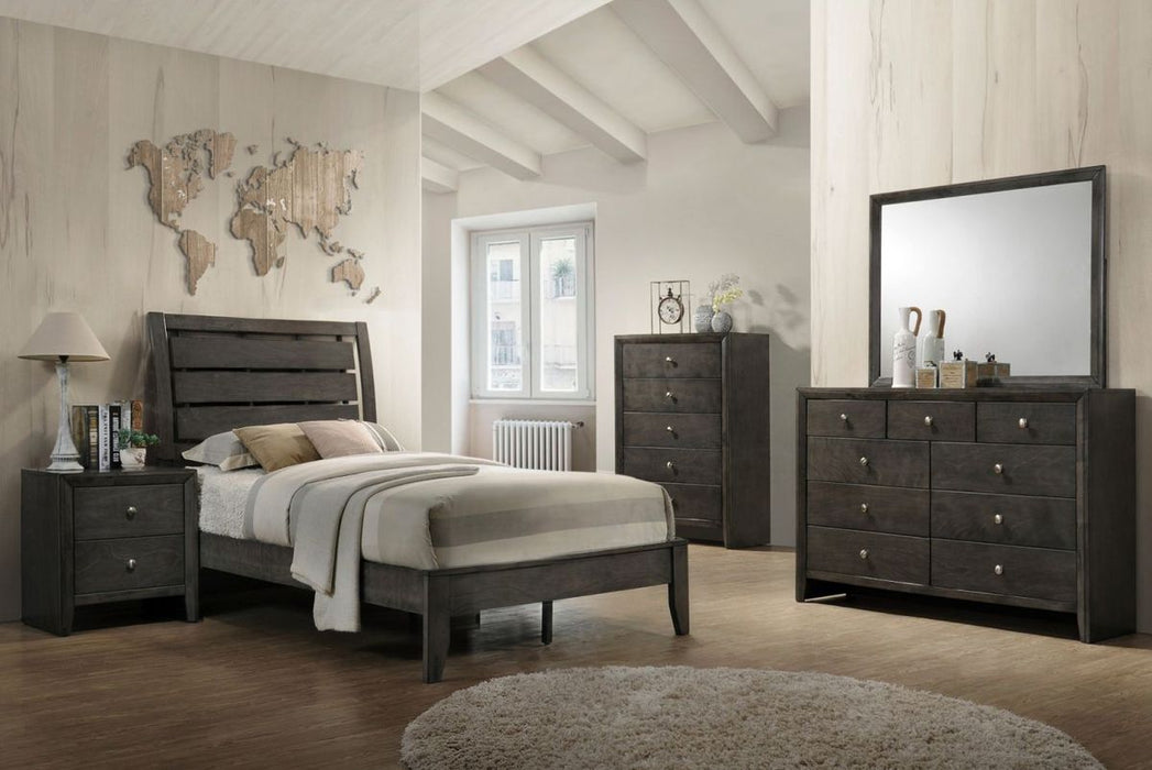 Crown Mark Furniture Evan Full Panel Bed in Grey