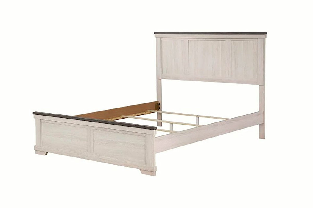 Crown Mark Furniture Leighton Queen Panel Bed in White B8180-Q