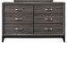 Crown Mark Akerson 6 Drawer Dresser in Grey image
