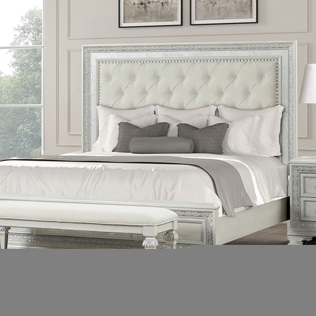 Stella Mia E.King & Queen Bed White & White