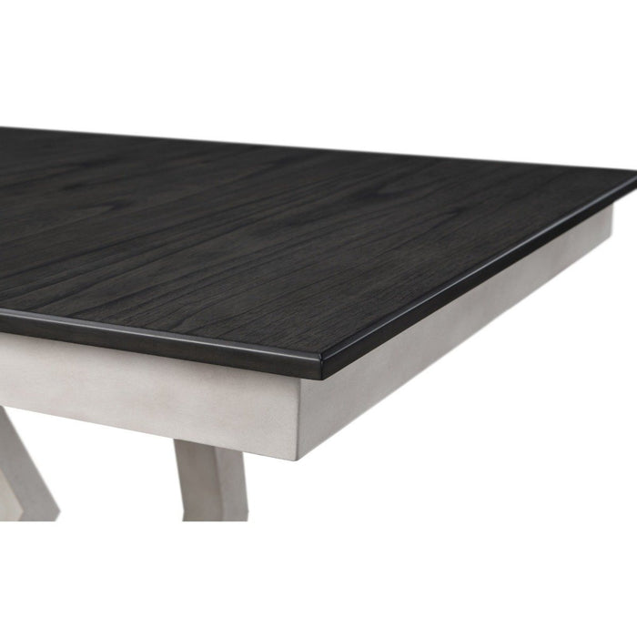 Crown Mark Maribelle Rectangular Dining Table in Chalk/Grey